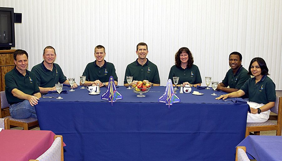 STS-107 preflight breakfast