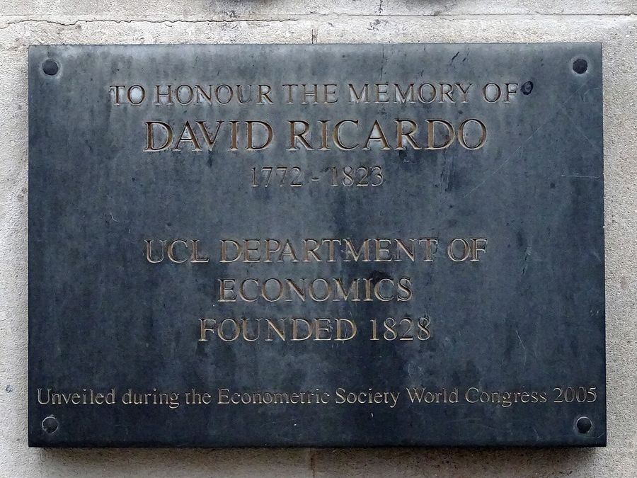 David Ricardo Plaque at 30 Gordon Street, Kings Cross