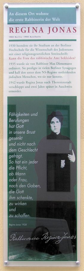 Gedenktafel Krausnickstr 6 (Mitte) Regina Jonas